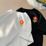 TC37*P25美式绣标华夫格短袖T恤男女夏季情侣体恤潮牌ins宽松上衣，男装T恤，星座414A-2（原B215-2）