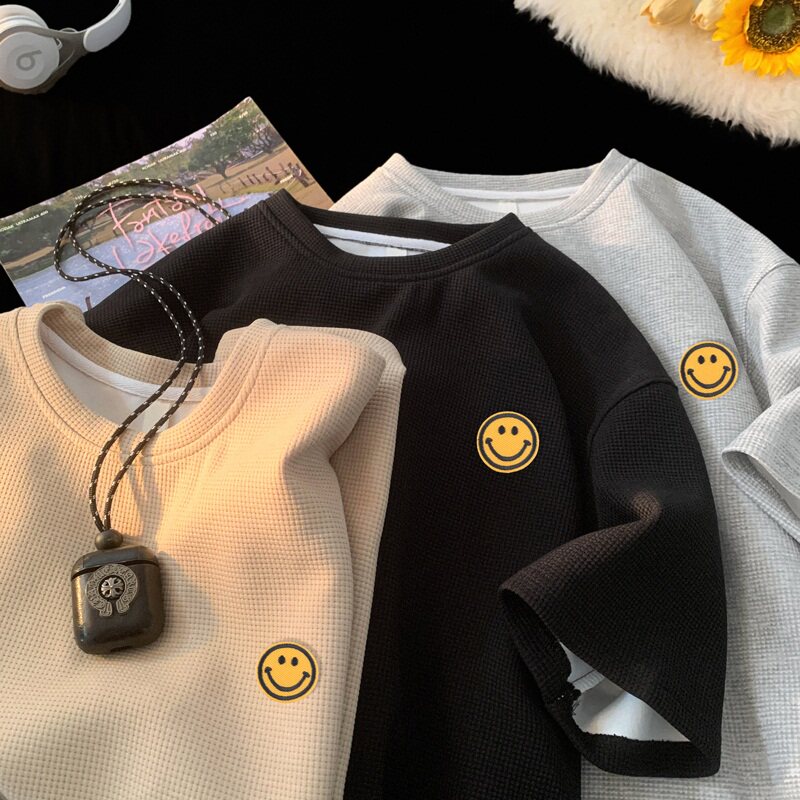TC07*P22华夫格男t恤夏季短袖宽松大码体恤潮牌潮流半袖衣服男款,男装T恤,星座414A-2（原B215-2）