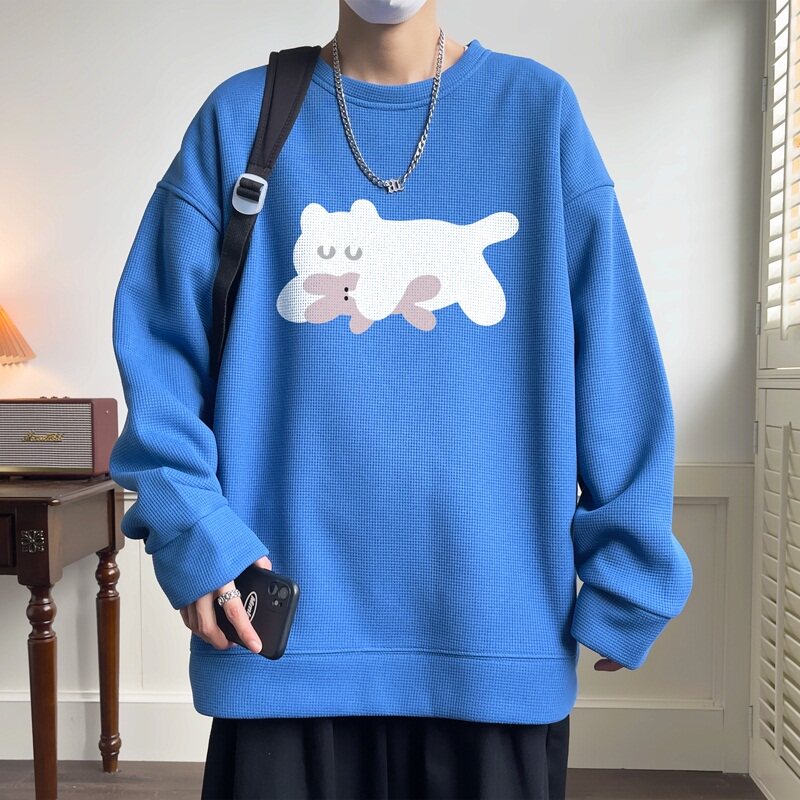 W630*P28潮华夫格卫衣男女宽松大码外套潮牌ins春秋季百搭上衣,男装卫衣,星座414A-2（原B215-2）