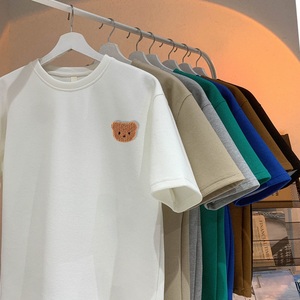 TC29*P22 华夫格男女t恤夏季短袖宽松大码体恤美式潮牌半袖上衣服图片