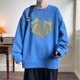 W608*P28加绒38潮vintag卫衣男宽松华夫格潮牌ins春秋情侣外套，男装卫衣，星座414A-2（原B215-2）