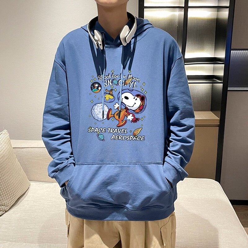 7004*P45NASA联名宇航员连帽卫衣男秋季宽松百搭外套潮流港风上衣,男装卫衣,星座414A-2（原B215-2）