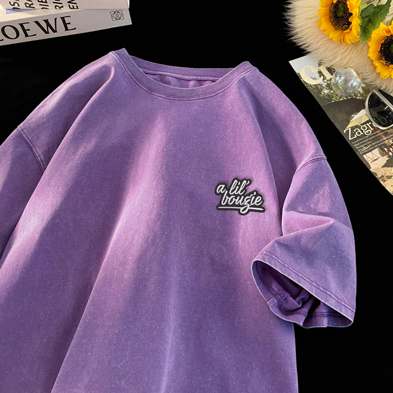 TQ52*P30短袖t恤男夏季复古刺绣做旧潮牌半袖痞帅宽松百搭上衣服，商品下架区商品下架区，星座414A-2（原B215-2）