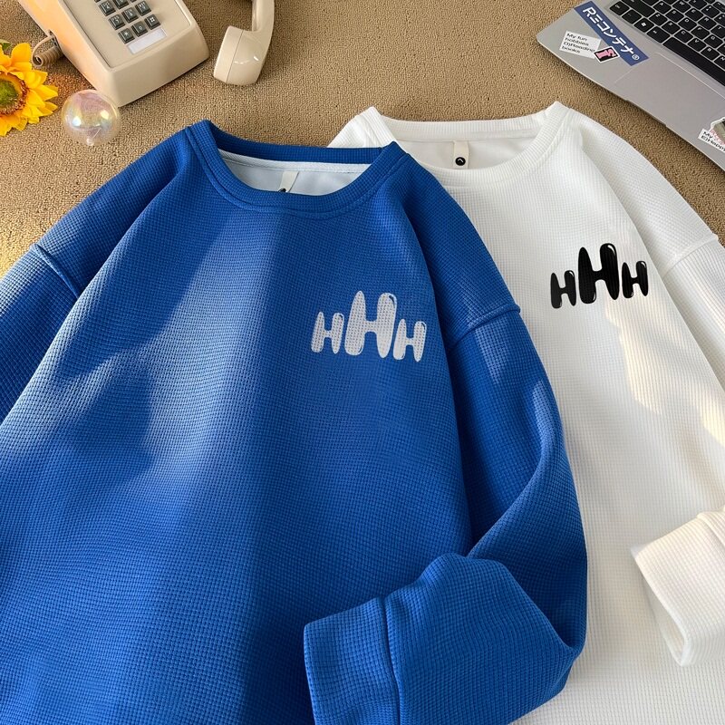 W1014*P28美式vintag卫衣男女秋季宽松华夫格高街上衣潮牌ins外套,男装卫衣,星座414A-2（原B215-2）