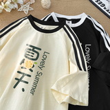 TE06*P30风三杠痞帅短袖t恤男生夏季新款潮牌运动半袖宽松上衣，男装T恤，星座414A-2（原B215-2）