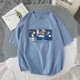 C179*P20短袖男宽松潮牌ins白色半袖T恤夏季新款纯棉圆领日系上衣，男装T恤，星座414A-2（原B215-2）