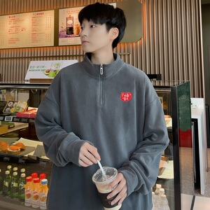 P03*P38潮vintag卫衣男秋季宽松双面摇粒绒上衣潮牌ins休闲外套图片