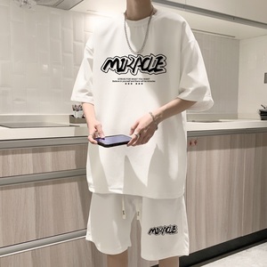 ZT29*P48 短袖短裤套装男夏季潮牌学生两件套t恤一套搭配帅气衣服图片