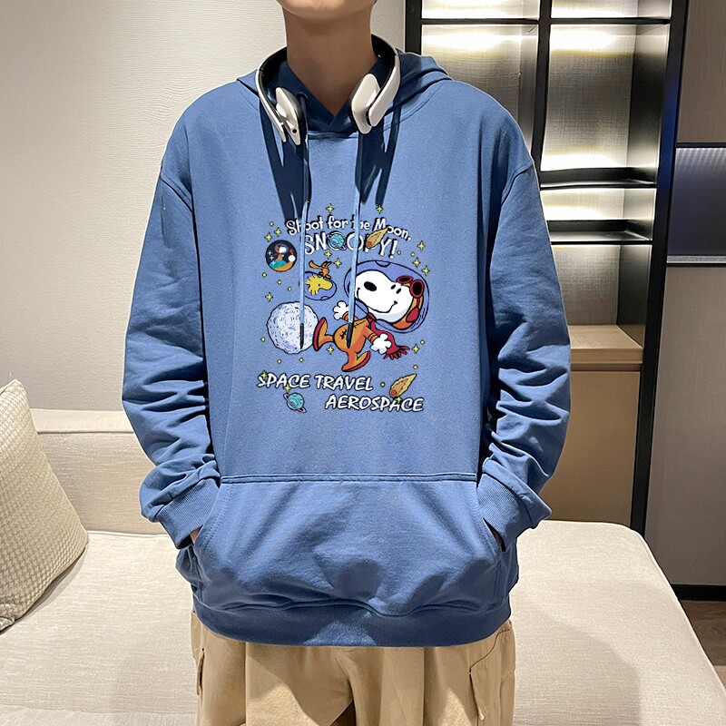 7004*P45 NASA联名宇航员连帽卫衣男秋季宽松百搭外套潮牌ins上衣图片