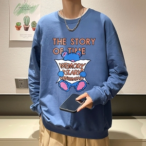 6107*P35 港风无帽圆领卫衣男生美式高街秋季上衣潮牌ins情侣外套图片