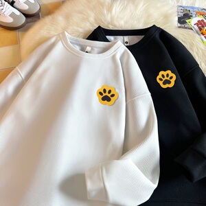 W1012*P28美式vintag卫衣男女秋季宽松华夫格休闲上衣潮牌ins外套图片