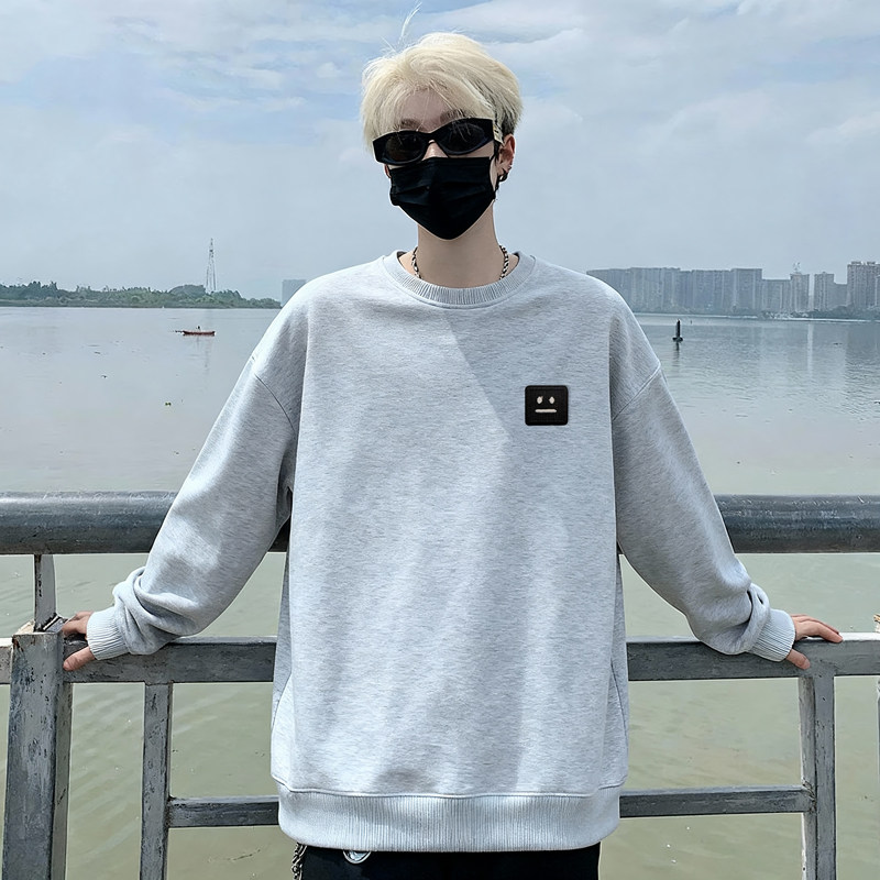 6629*P28美式重磅华棉卫衣男秋季潮牌笑脸刺绣上衣宽松休闲外套,女装短外套,星座414A-2（原B215-2）