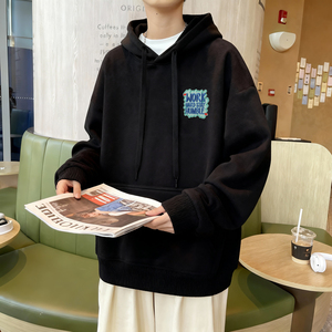 8805*P35美式重磅连帽卫衣男春季新款潮牌刺绣上衣服宽松百搭外套图片