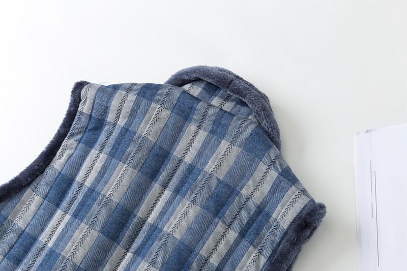 중노년 남성을 위한 일본식 반감기 면 재킷 두껍고 벨벳 따뜻한 누빔 조끼 아버지께 선물하는 조끼 조끼 어깨와 목 보호대