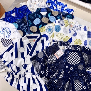 日本面料外贸甚平纯棉男孩子和服儿童套装宝宝日式浴衣演出服汗蒸