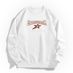 重磅圆领卫衣情侣装 新款 秋冬季 加绒加厚潮牌宽松男女 官网热销