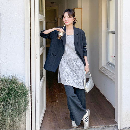 韩版女装休闲西装三件套显瘦