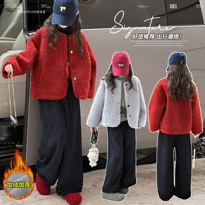 【送运费险】女童加绒毛毛衣外套