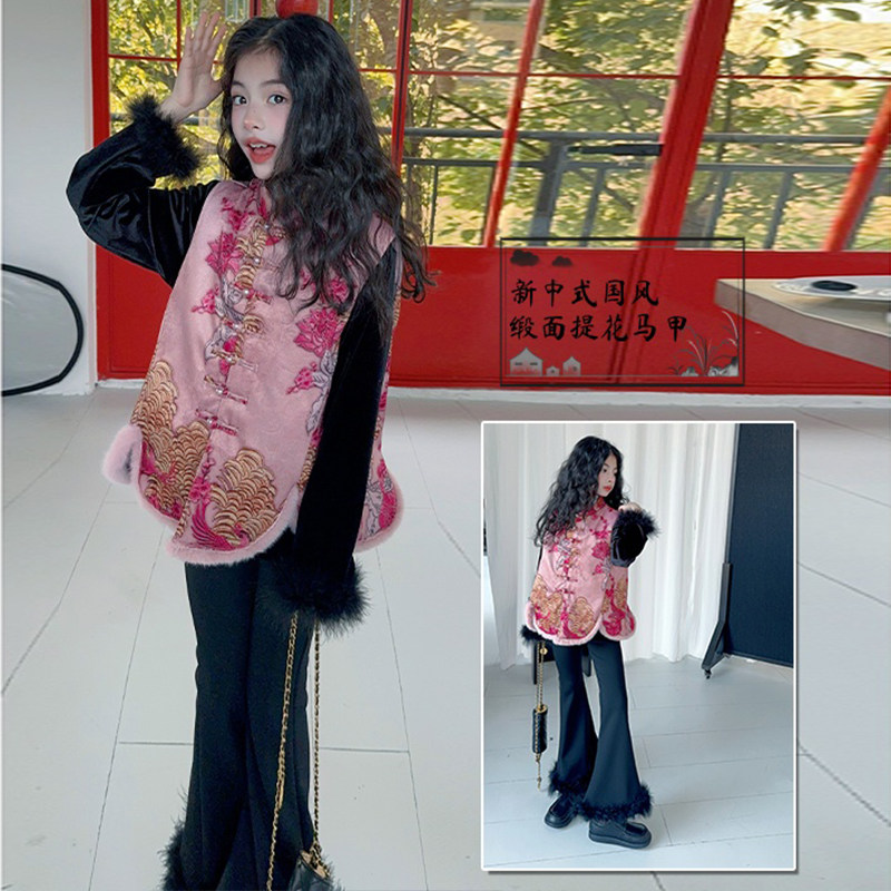 女童秋冬国风套装2026新款儿童新中式马甲阔腿裤三件套拜年服加厚,童装/婴儿装/亲子装,套装,淘宝优惠券,粉丝福利购,淘宝优惠卷