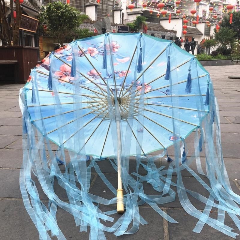 汉服伞古风儿童花伞走秀手工伞制作手绘伞灯油纸伞男