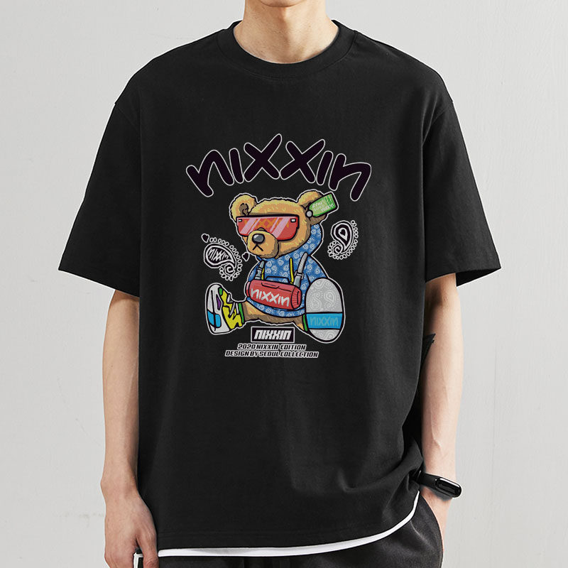 短袖t恤男潮牌2021新款半袖衣服大码男装夏季纯棉体恤衫T279 P20图片