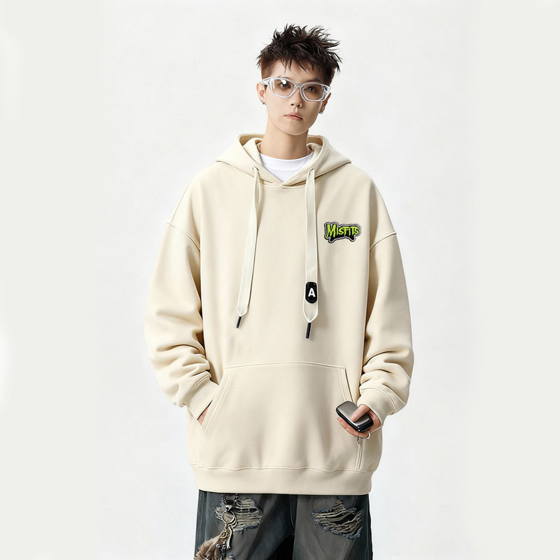 刺绣字母秋季连帽卫衣嘻哈街头潮牌宽松帽衫上衣服AW014P55控75,男装卫衣,星座414A-3（原B215-3）