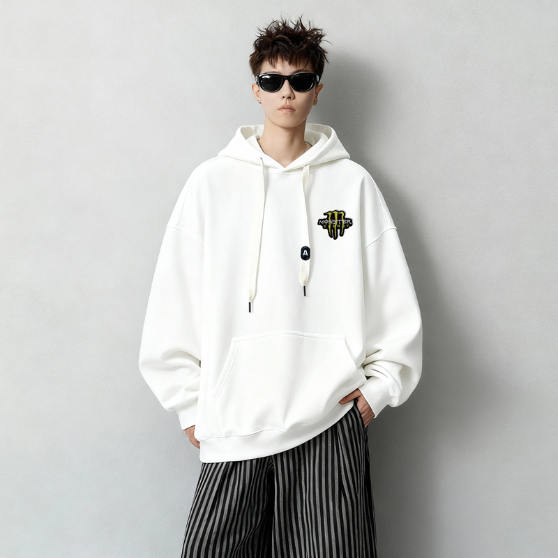 刺绣字母秋季连帽卫衣嘻哈街头潮牌宽松帽衫上衣服AW012P55控75，男装卫衣，星座414A-3（原B215-3）