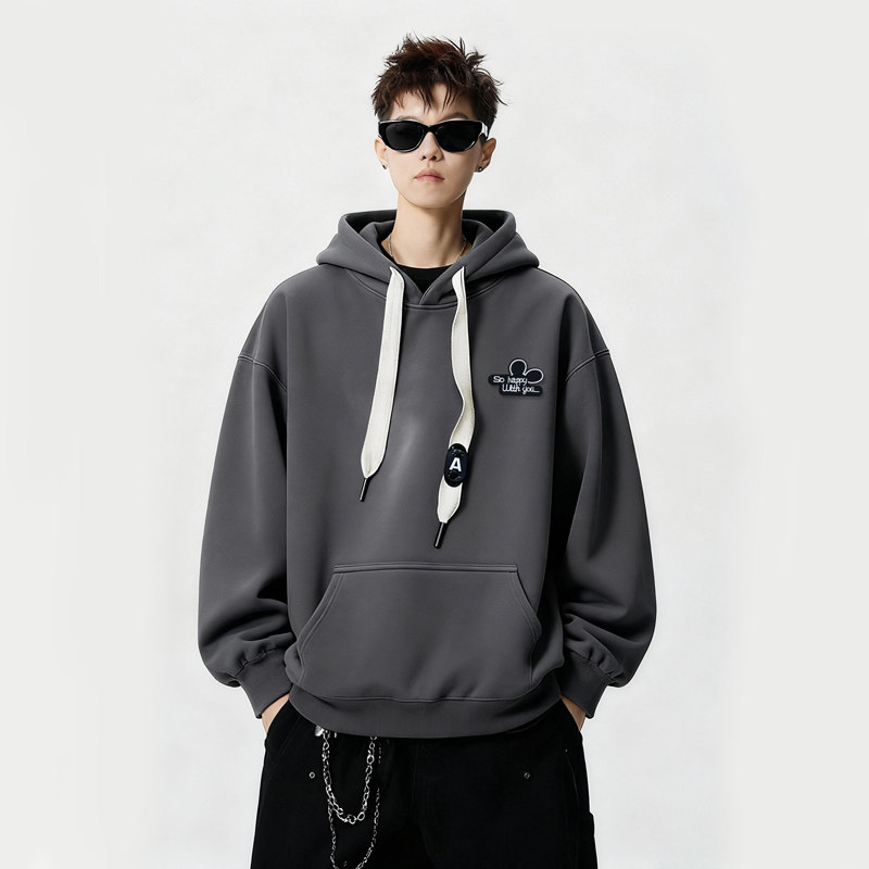 刺绣字母秋季连帽卫衣嘻哈街头潮牌宽松帽衫上衣服AW251P55控75,男装卫衣,星座414A-3（原B215-3）