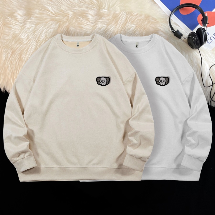 情侣装潮牌ins卫衣春秋款女2023宽松大码麂皮绒外套GW031P35控55，女装短外套，星座414A-3（原B215-3）