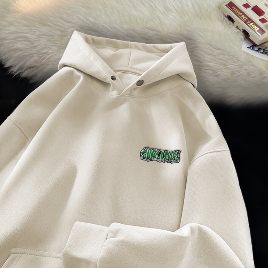 麂皮绒克重400重磅秋冬季刺绣连帽落肩大码卫衣男GM144P50控65,男装卫衣,星座414A-3（原B215-3）