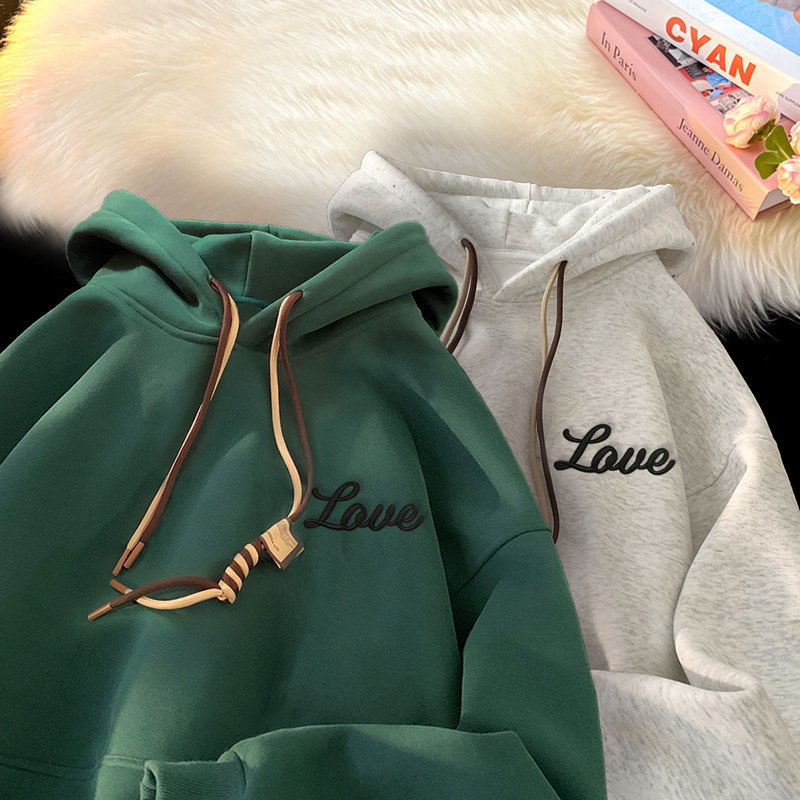 刺绣字母秋季连帽卫衣嘻哈街头潮牌宽松帽衫上衣服LW283P55控75，男装卫衣，星座414A-3（原B215-3）