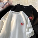 日系街头刺绣麂皮绒短袖T恤女情侣休闲上衣GT038P28控40，商品下架区，星座414A-3（原B215-3）