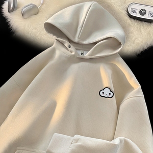 刺绣麂皮绒卫衣连帽秋季美式500g重磅衣服潮牌外套GM193P50控75