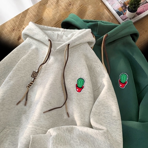 刺绣字母秋季连帽卫衣嘻哈街头潮牌宽松帽衫上衣服LW215 P55 控75图片