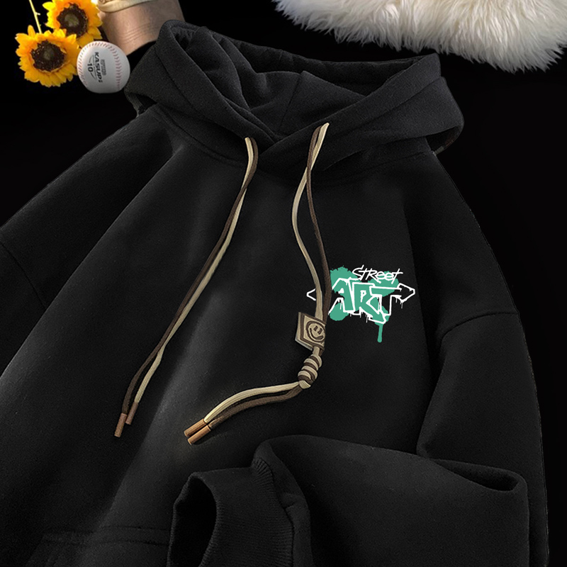 字母秋季连帽卫衣嘻哈街头潮牌宽松帽衫衣服墨绿LW9221P55控75，男装卫衣，星座414A-3（原B215-3）