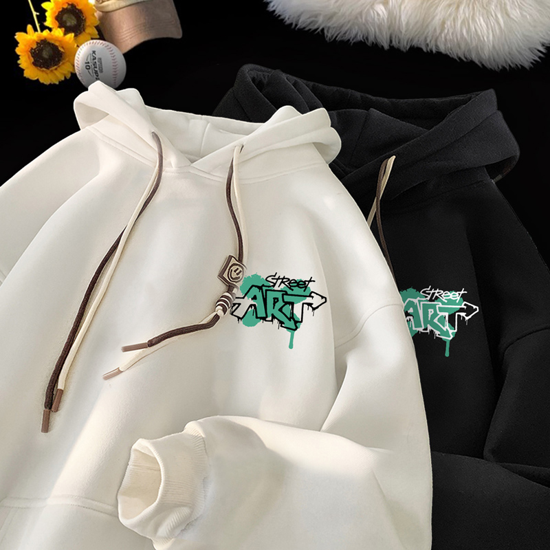 字母秋季连帽卫衣嘻哈街头潮牌宽松帽衫衣服墨绿LW9221P55控75，男装卫衣，星座414A-3（原B215-3）