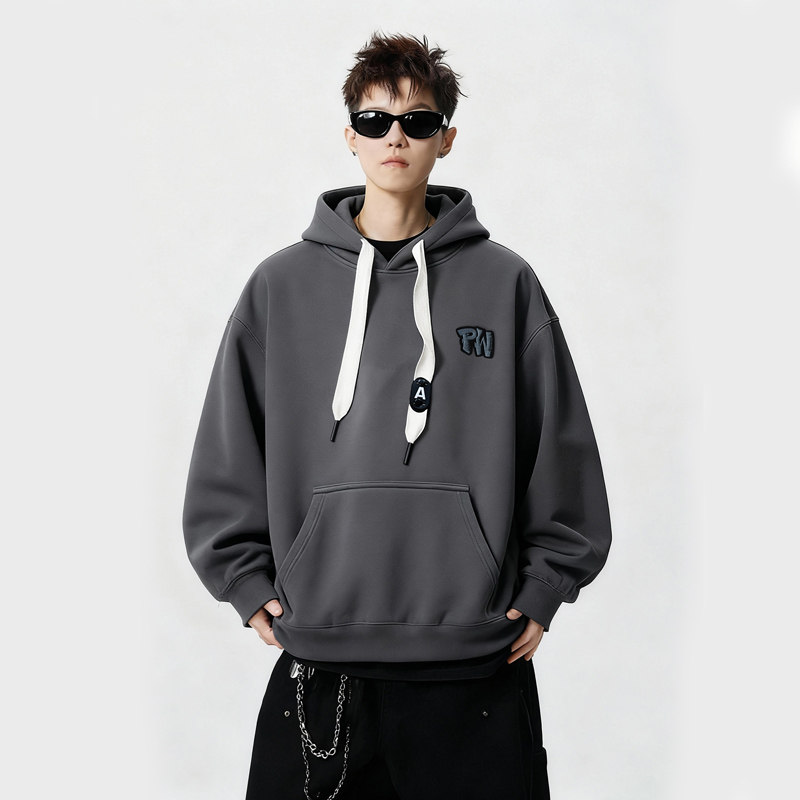 刺绣字母秋季连帽卫衣嘻哈街头潮牌宽松帽衫上衣服AW257P55控75,男装卫衣,星座414A-3（原B215-3）