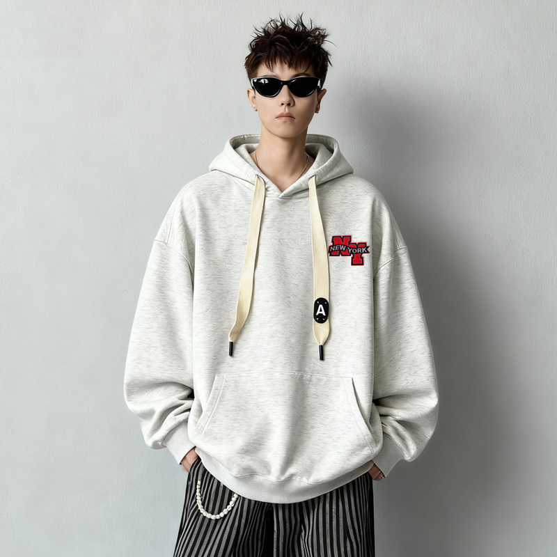 刺绣字母秋季连帽卫衣嘻哈街头潮牌宽松帽衫上衣服AW016P55控75，男装卫衣，星座414A-3（原B215-3）