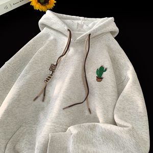 刺绣字母秋季连帽卫衣嘻哈街头潮牌宽松帽衫上衣服LW236P55控75