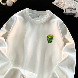 男生刺绣卫衣秋季新款麂皮绒外套美式复古上衣衣服GW162 P35 控50图片