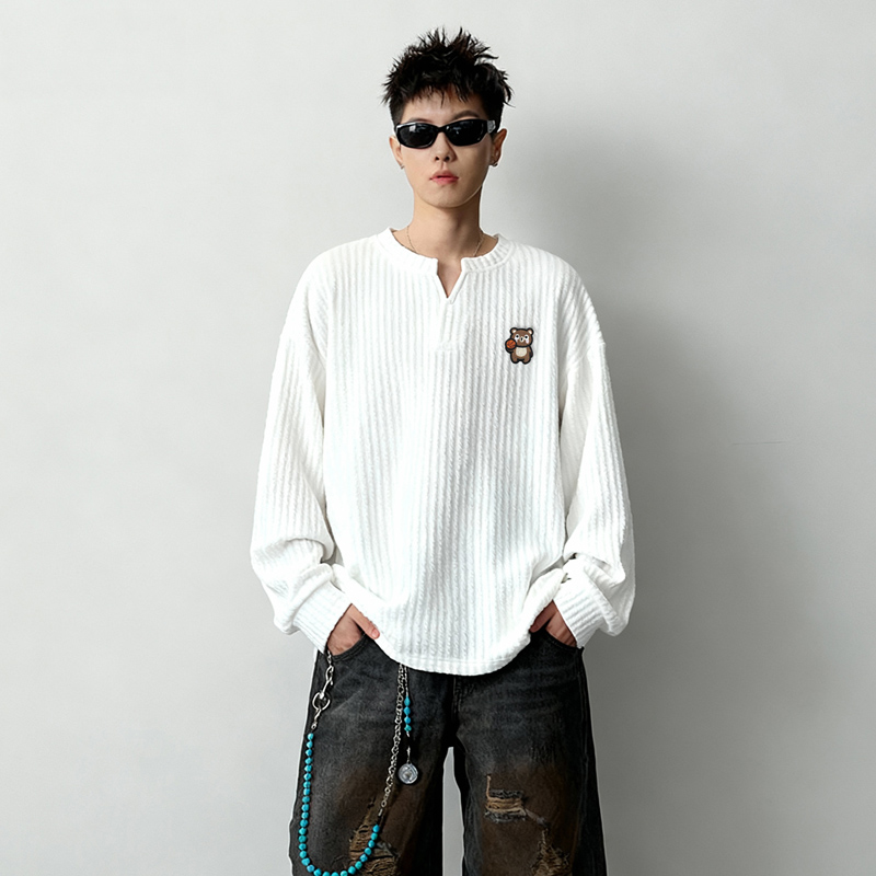 长袖T恤男春秋季高级感肌理感打底衫叠穿内搭卫衣VW274P28控45，男装T恤，星座414A-3（原B215-3）