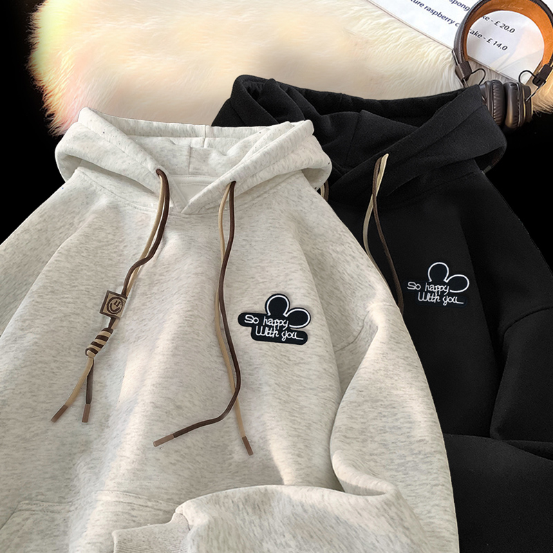 刺绣字母秋季连帽卫衣嘻哈街头潮牌宽松帽衫上衣服LW251P55控75，男装卫衣，星座414A-3（原B215-3）