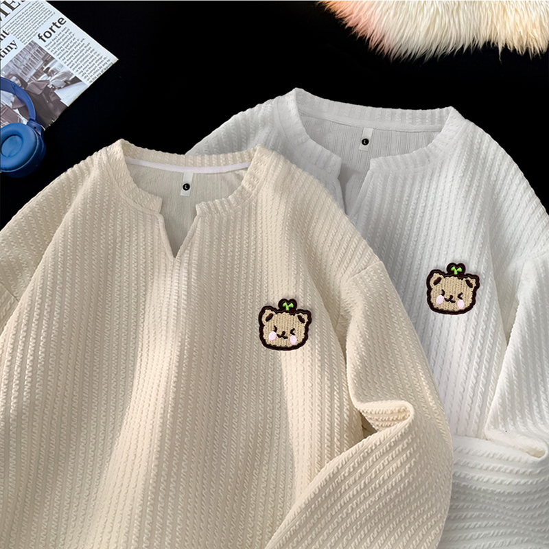 长袖T恤男女春秋季高级感肌理感打底衫叠穿内搭卫衣VW258P28，男装T恤，星座414A-3（原B215-3）