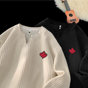 长袖T恤男女春秋季高级感肌理感打底衫叠穿内搭卫衣 VW248 P28，男装T恤，星座414A-3（原B215-3）