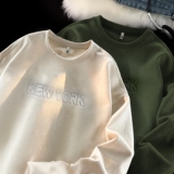 钢印麂皮绒卫衣男复古衣服重磅痞帅高街圆领外套GW609P40控55，男装卫衣，星座414A-3（原B215-3）