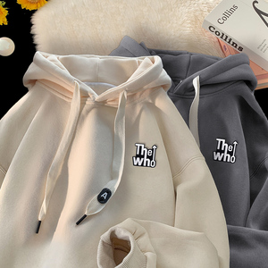 刺绣字母秋季连帽卫衣嘻哈街头潮牌宽松帽衫上衣服AW254 P55 控75图片