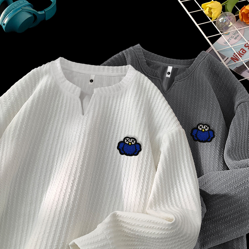 长袖T恤男女春秋季高级感肌理感打底衫叠穿内搭卫衣VW032P28，男装T恤，星座414A-3（原B215-3）