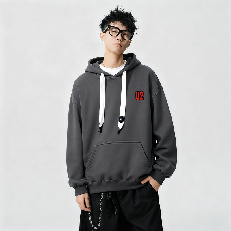 刺绣字母秋季连帽卫衣嘻哈街头潮牌宽松帽衫上衣服AW250P55控75，男装卫衣，星座414A-3（原B215-3）