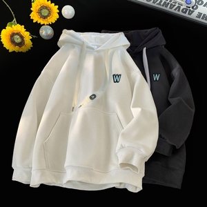 刺绣字母秋季连帽卫衣嘻哈街头潮牌宽松帽衫上衣服AW240 P55 控75图片
