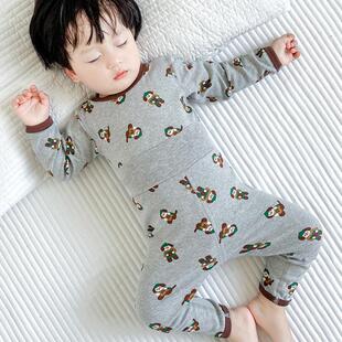 婴儿无骨高腰秋衣宝宝德绒护肚秋裤儿童秋冬保暖内衣男童女孩套装